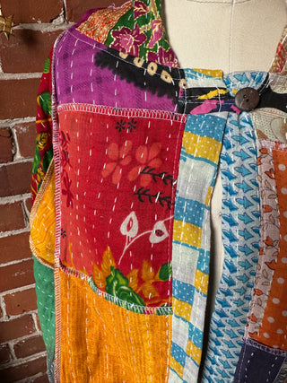 Oversized Juniper Kantha Patchwork Hoodie