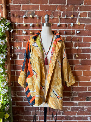 OOAK Winter Collection - Upcycled Pearl Classic Rock Inspired Vintage Kantha Jacket
