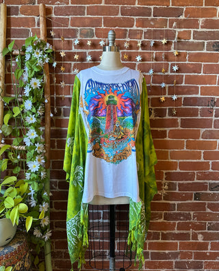 OOAK Autumn Collection - Grateful Dead Inspired Boho Tie Dye Hi Lo Poncho Top