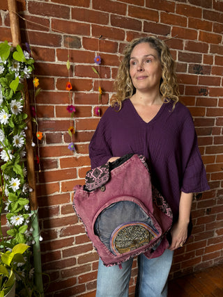 Tree of Life Convertible Cotton Backpack / Shoulder Bag - Fair Trade Made