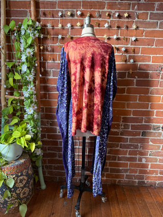 OOAK Autumn Collection - Grateful Dead Inspired Boho Tie Dye Hi Lo Poncho Top