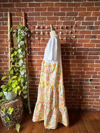 OOAK Autumn Collection - Size Large Upcycled Fleetwood Mac Inspired Flowy Tiered Dress