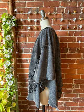 OOAK Autumn Collection - Upcycled Flower Patchwork Poncho Style Top 🌼