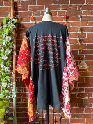 OOAK Autumn Collection- Upcycled Rihanna Inspired Kantha Poncho Tee