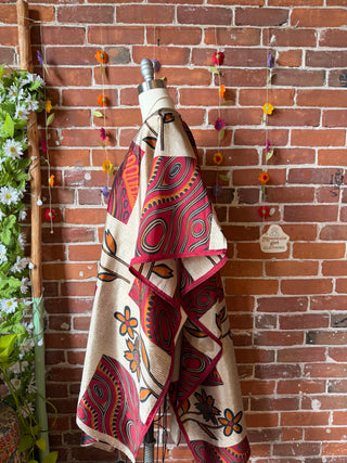 Summer Dreams 100% Silk Poncho Robe- Fair Trade Made