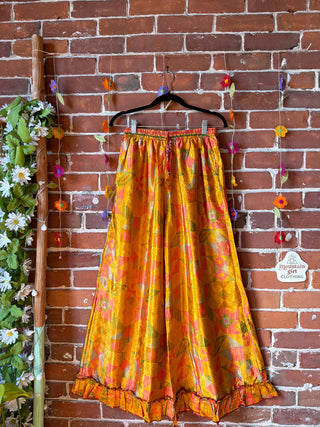 Festival Drift Wide Leg Recycled Sari Lounge Pants - Size 0-12 - Fair Trade Made