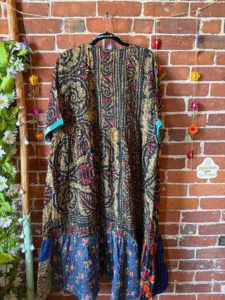 Coffee In The Morning Kantha Dress - Fits up to 3X