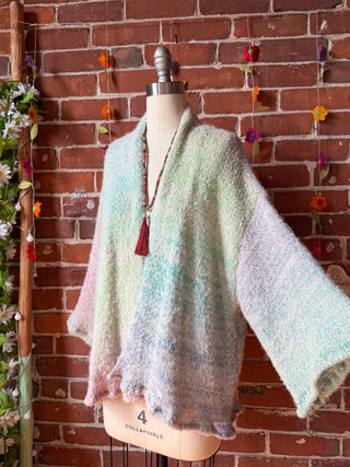 OOAK Summer Collection - Upcycled Boho Rainbow So Dazed Grateful Dead Bear Cardigan Sweater