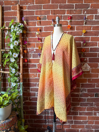 Summer Dreams 100% Silk Poncho Robe- Fair Trade Made