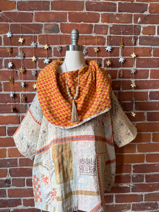 Twilight Reversible Kantha Cowl Pullover