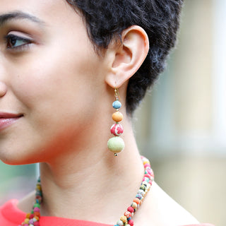 Graduated Circle Kantha Earrings