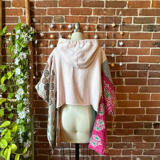 OOAK Autumn Collection- Upcycled Miracles Hi Lo Kantha Hoodie Poncho