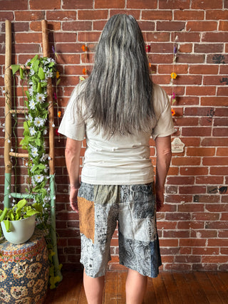 Celestial Dreamer Patchwork Board Shorts Style - 100% Cotton