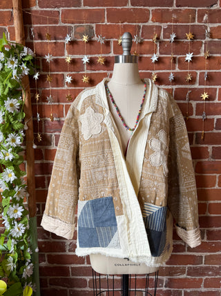 OOAK Winter Collection - Oversized Upcycled Quilted Patchwork Brown Paisley Jacket