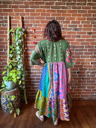 Coffee In The Morning Kantha Dress - Fits up to 3X