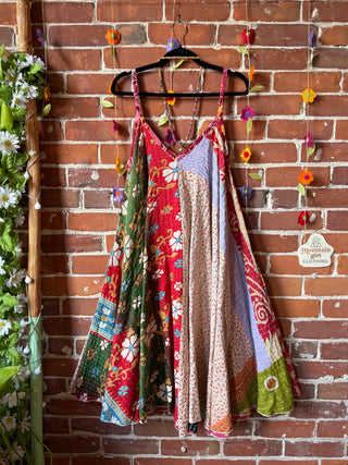 Coffee In The Morning Midi Kantha Summer Dress With Pockets - Fits up to 2X