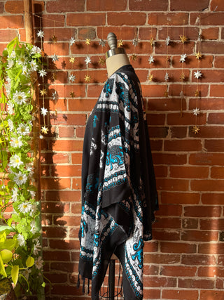 OOAK Winter Collection- Upcycled Ben + Jerrys Ice Cream Poncho Tee