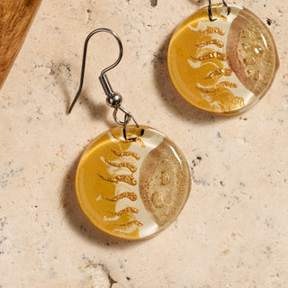 Sun Celestial Glass Earrings - Fair Trade Made- Final Sale