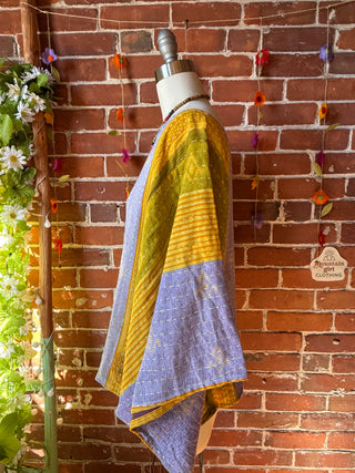 OOAK Autumn Collection - Reversible Cosmic Drift Kantha Poncho Top - 2 Tops in 1