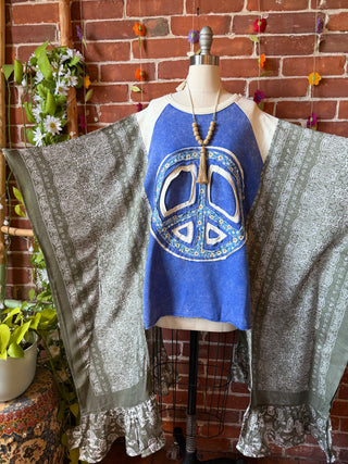 Peace Patch Hybrid Flowy Paisley Hi Lo Top