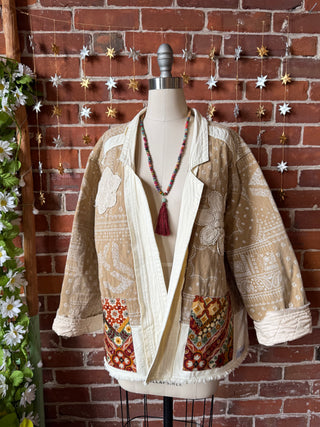 OOAK Winter Collection - Oversized Upcycled Quilted Patchwork Brown Paisley Jacket