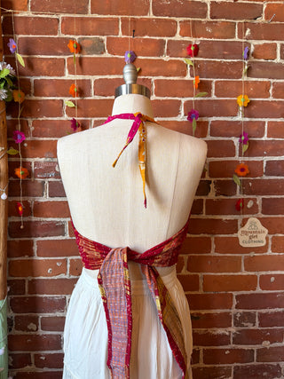 Size 14-20 In Bloom Reversible Kantha Halter Top - 100% Cotton - Fair Trade Made
