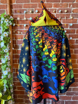 OOAK Autumn Collection - Upcycled Grateful Dead Inspired Mix Fabric Bell Sleeve Robe