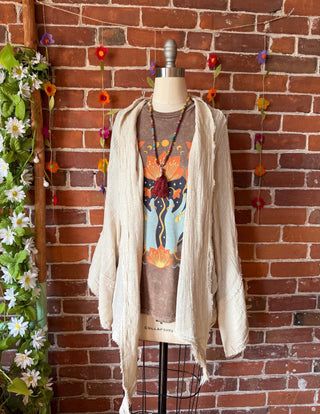 Mountain Meadow 100% Cotton Gauze Boho Light Kimono Layer - Multiple Colors Available