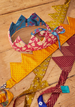 Mystery Boho Recycled Sari Party Hat Crown