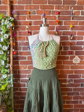Size 0-12 In Bloom Reversible Kantha Halter Top