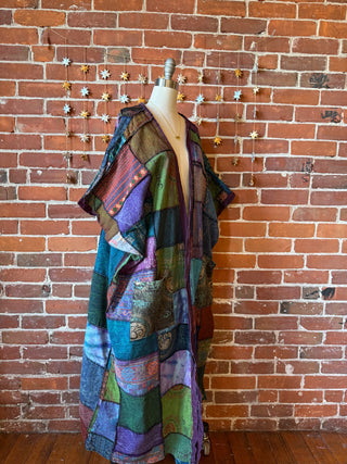 Juniper Patchwork Jacket Kimono- Purples/Jewel Tones