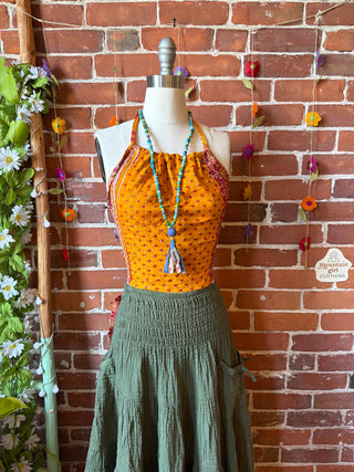 Size 0-12 In Bloom Reversible Kantha Halter Top