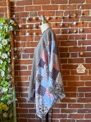 OOAK Winter Collection - Upcycled Crescent Moon Poncho Style Top 🌼