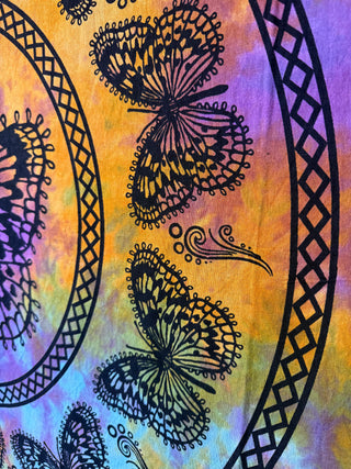 100% Cotton Tie Dye Butterfly Mandela 🦋 Tapestry / Wall Hanging - Fair Trade Made