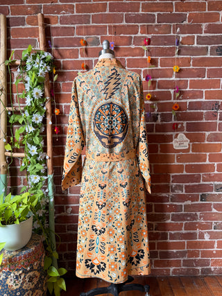 Grateful Dead Inspired Long Tapestry Robe Kimono w/ Pockets + Belt - Fair Trade Made