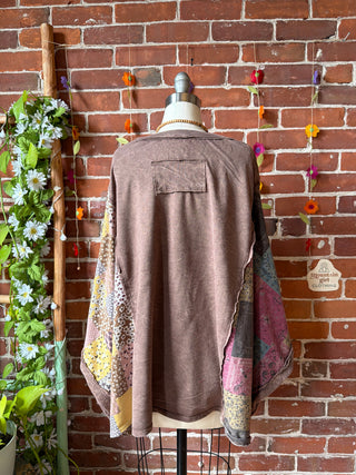 OOAK Summer Collection - Upcycled Peace Sign Patch Poncho Style Top ☮️