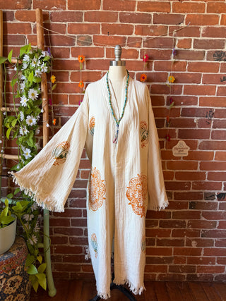 Spirit of Summer 100% Cotton Bell Sleeve Kimono Robe  - Fair Trade Made