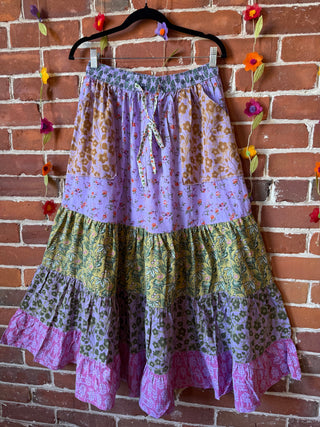 Penelope Patchwork Skirt with Pockets