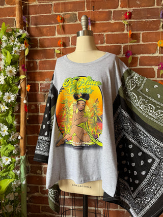 OOAK Summer Collection- Upcycled Key Lime Cookies Bandana Poncho Tee