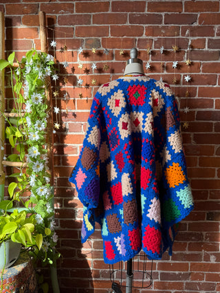 OOAK Winter Collection - Upcycled Granny Square Wearable Blanket Robe