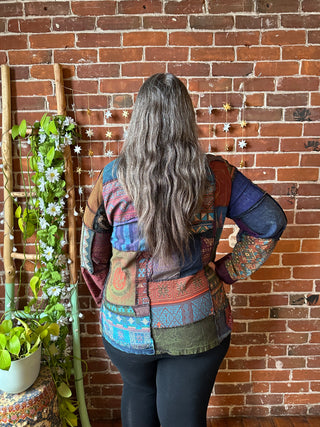 100% Cotton Juniper Patchwork Wrap Top - Multiple Colors Available - Fair Trade Made