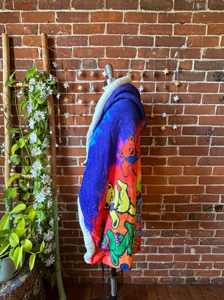 OOAK Autumn Collection- Grateful Dead Inspired Tie Dye Fleece Hooded Jacket
