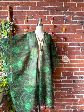 Summer Dreams 100% Silk Poncho Robe- Fair Trade Made