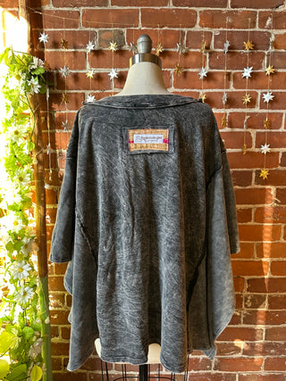 OOAK Autumn Collection - Upcycled Flower Patchwork Poncho Style Top 🌼