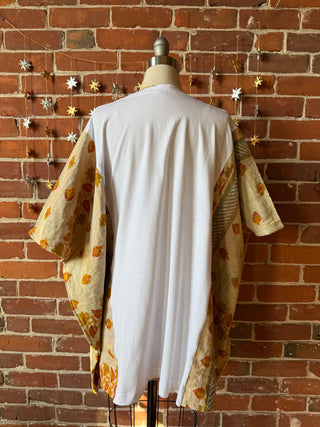 Upcycled Dolly Parton Inspired Kantha Poncho Top