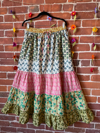 Penelope Patchwork Skirt with Pockets