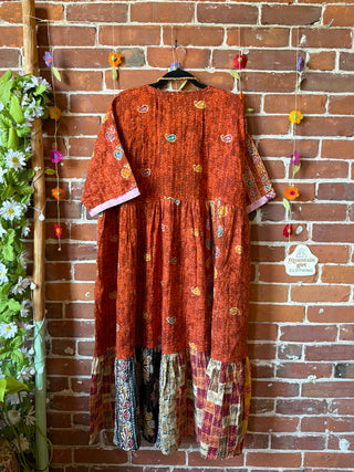 Coffee In The Morning Kantha Dress - Fits up to 3X