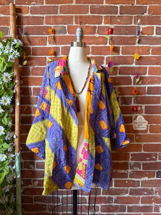 OOAK Summer Collection - Upcycled AC/DC inspired Vintage Kantha Jacket