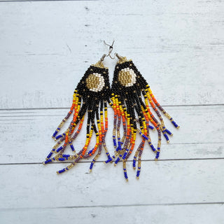 Crescent Moon Fringe Earrings