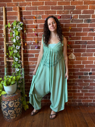 Oh So Flowy Festival Embroidered Jumpsuit Fits - Fair Trade Made -Multiple Colors